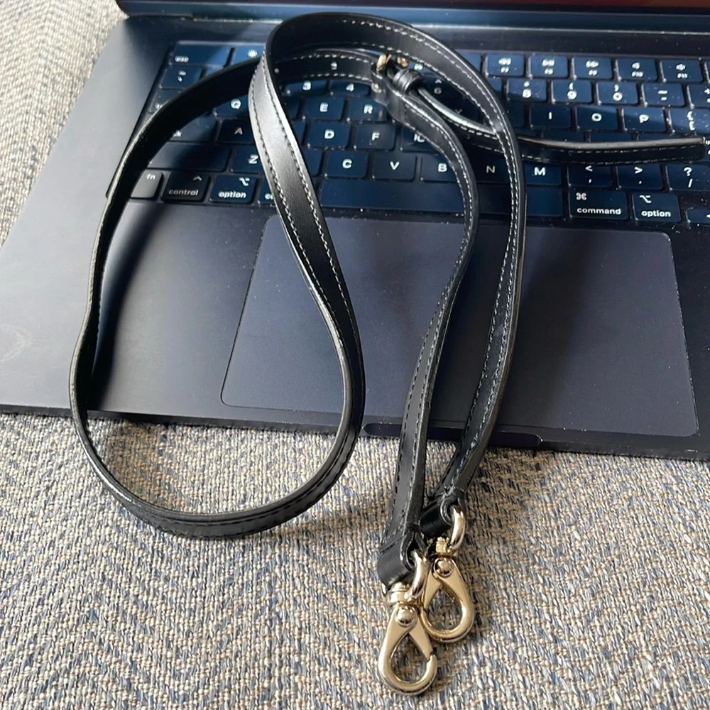 kate spade Black Leather Adjustable Crossbody Strap with Gold Hardware - Picture 12 of 13